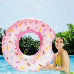 SALVAGENTE CIAMBELLA GONFIABILE STAMPA DONUTS MANGIUCCHIATA 107 CM MARE PISCINA
