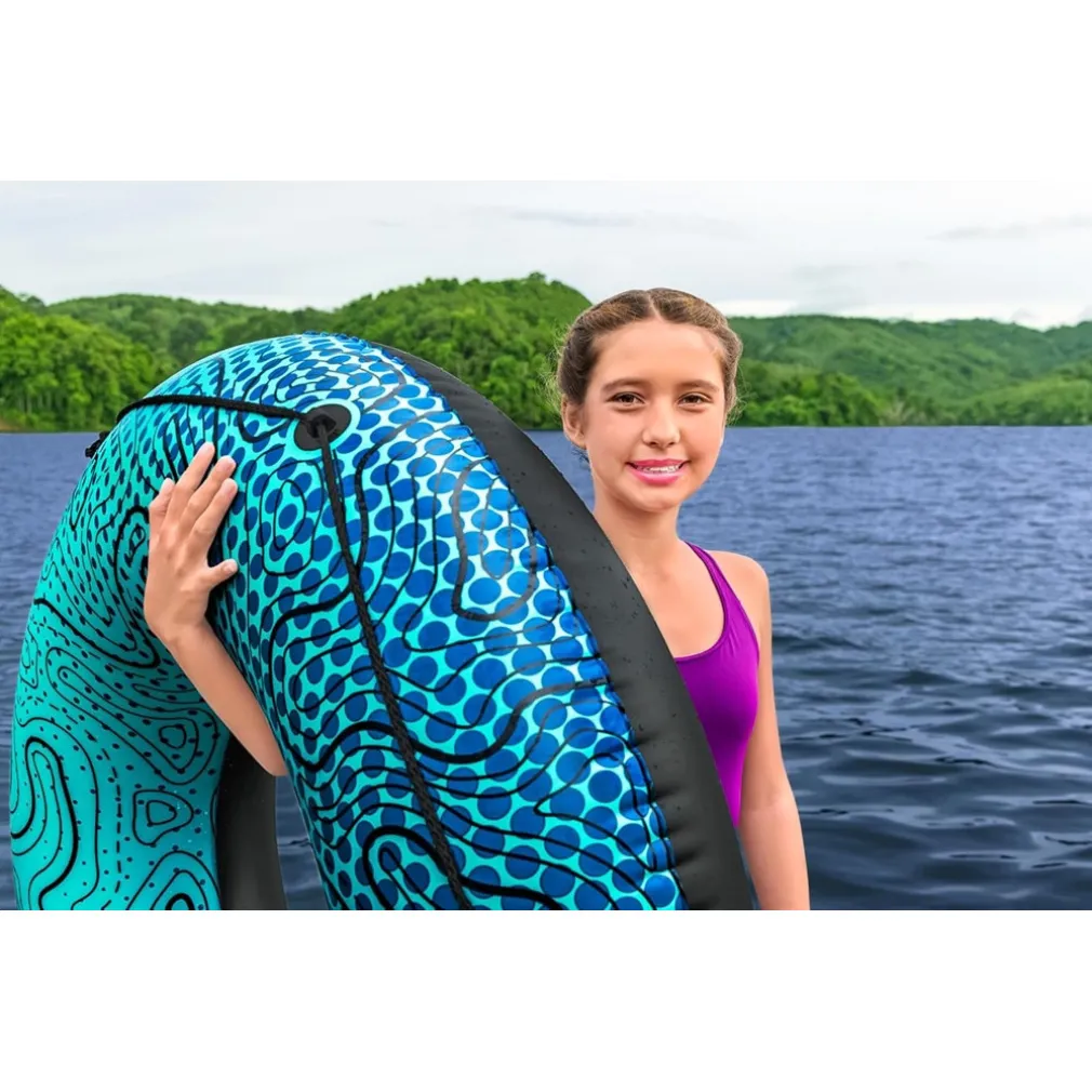 SALVAGENTE CIAMBELLA GONFIABILE CON MOTIVI ONDULATI BREEZE RIDER 106X106X27CM 36401