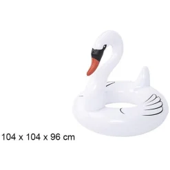 SALVAGENTE GONFIABILE A FORMA DI CIGNO BIANCO GALLEGGIANTE MARE 104X104X96CM 016149