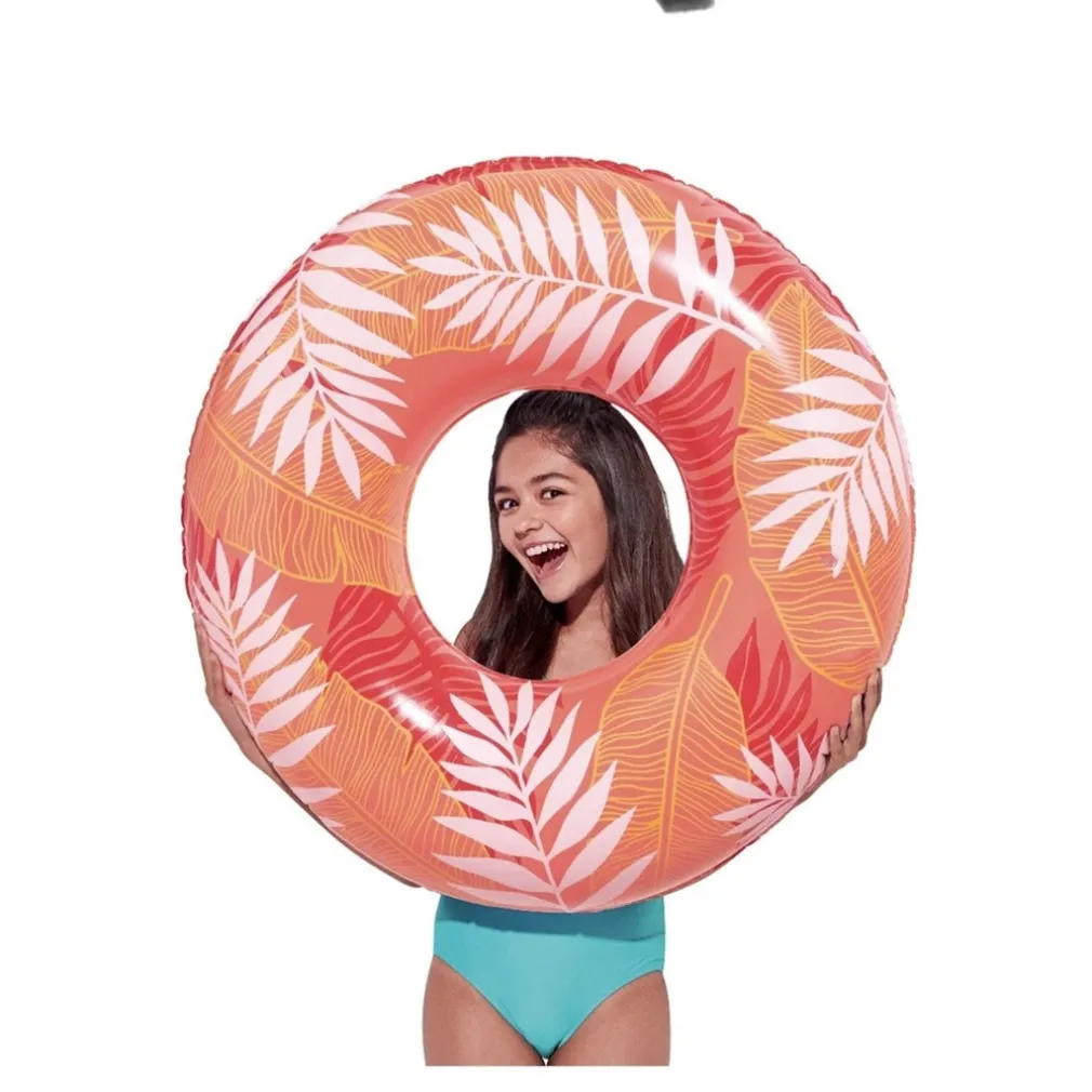 SALVAGENTE GONFIABILE ANELLO GALLEGGIANTE PISCINA TROPICALE ROSSO CORALLO 91CM 017549