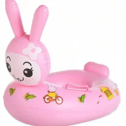 SALVAGENTE GONFIABILE BAMBINI MARE CON MUTANDINA E SCHIENALE 70 CM CONIGLIO ROSA