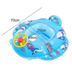 SALVAGENTE GONFIABILE BAMBINI MARE CON MUTANDINA E SCHIENALE 70 CM SQUALO BLU