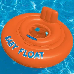 SALVAGENTE GONFIABILE BAMBINO NEONATO MARE CON MUTANDINA E SCHIENALE 76CM FLUO