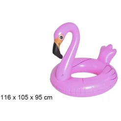 SALVAGENTE GONFIABILE CIAMBELLA FORMA FENICOTTERO ROSA 116X105X95CM MARE PISCINA 016140