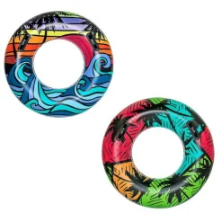 SALVAGENTE GONFIABILE CON MANIGLIE PALME TROPICALI 91CM 2 COLORI ASSORTITI 36350