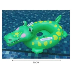 SALVAGENTE GONFIABILE FORMA DI COCCODRILLO CON MUTANDINA 70CM PER BAMBINI 15578