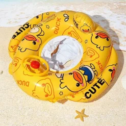 SALVAGENTE GONFIABILE MUTANDINA BAMBINI FORMA MACCHINA ANATRA DUCK 58X52CM MARE