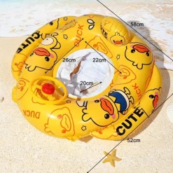 SALVAGENTE GONFIABILE MUTANDINA BAMBINI FORMA MACCHINA ANATRA DUCK 58X52CM MARE