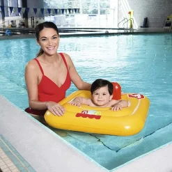 SALVAGENTE GONFIABILE QUADRATO CON MUTANDINA DIAMETRO 69 X 69 CM GIALLO