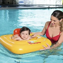 SALVAGENTE GONFIABILE QUADRATO CON MUTANDINA DIAMETRO 69 X 69 CM GIALLO