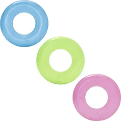 SALVAGENTE GONFIABILE TRASPARENTE COLORATO CIAMBELLA PER BAMBINI ANELLO Ø51CM 016136