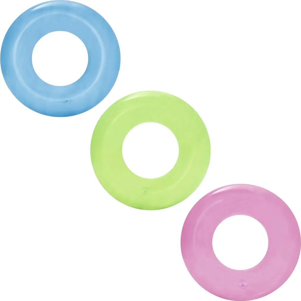 SALVAGENTE GONFIABILE TRASPARENTE COLORATO CIAMBELLA PER BAMBINI ANELLO Ø51CM 016136