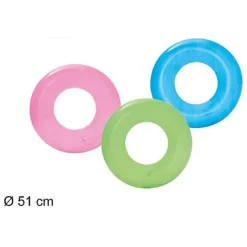 SALVAGENTE GONFIABILE TRASPARENTE COLORATO CIAMBELLA PER BAMBINI ANELLO Ø51CM 016136