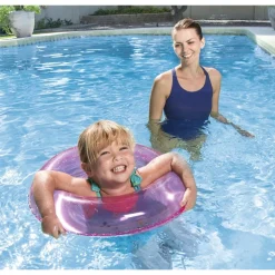 SALVAGENTE GONFIABILE TRASPARENTE COLORATO CIAMBELLA PER BAMBINI ANELLO Ø51CM 016136