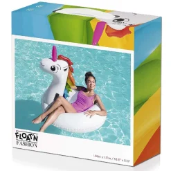 SALVAGENTE UNICORNO CAVALCABILE BIANCO ARCOBALENO CIAMBELLA 136 X 131 CM