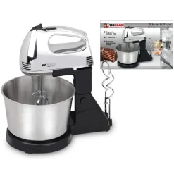 SBATTITORE CON CIOTOLA GIREVOLE IMPASTATRICE 1,5 LT ACCIAIO INOX 200W FISELDEM