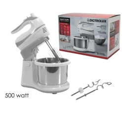 SBATTITORE CON CIOTOLA 2.5LT IN ACCIAIO GIREVOLE 5 VELOCITÀ + TURBO 500W 585606