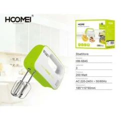 SBATTITORE ELETTRICO 200 WATT FRULLATORE IMPASTATORE 3 VELOCITA' HOOMEI HM-6845