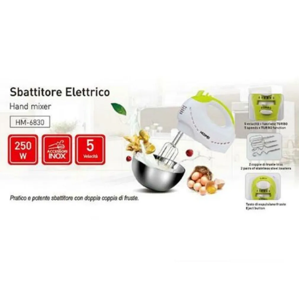 SBATTITORE ELETTRICO 250 WATT CON DOPPIO SET DI FRUSTE 5 VELOCITÀ HOOMEI HM-6830