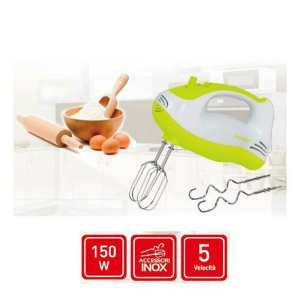 SBATTITORE ELETTRICO FRULLATORE IMPASTATORE 5 VELOCITA' 150 WATT HOOMEI HM-6820