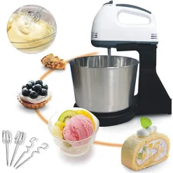 SBATTITORE MANUALE ELETTRICO FRULLINO PER UOVA PORTATILE 100W 7 VELOCITÀ CON PULSANTE TURBO