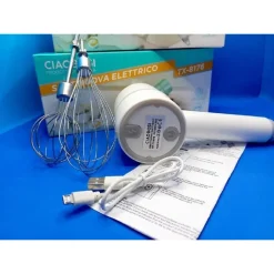 SBATTIUOVA SBATTIUOVO PANNA SBATTI UOVA ELETTRICO 20W RICARICABILE USB TX-8176