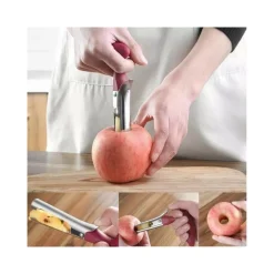 SBUBBIA MELA TAGLIA MELE FRUTTA LEVA RIMUOVI TORSO MANUALE A CLIP IN ACCIAIO