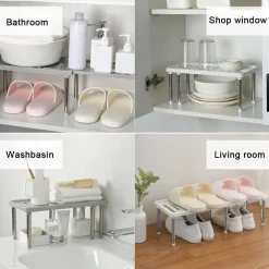 SCAFFALE ESPANDIBILE PER ARMADIETTI ORGANIZER CUCINA A SCOMPARSA BAGNO DISPENSA