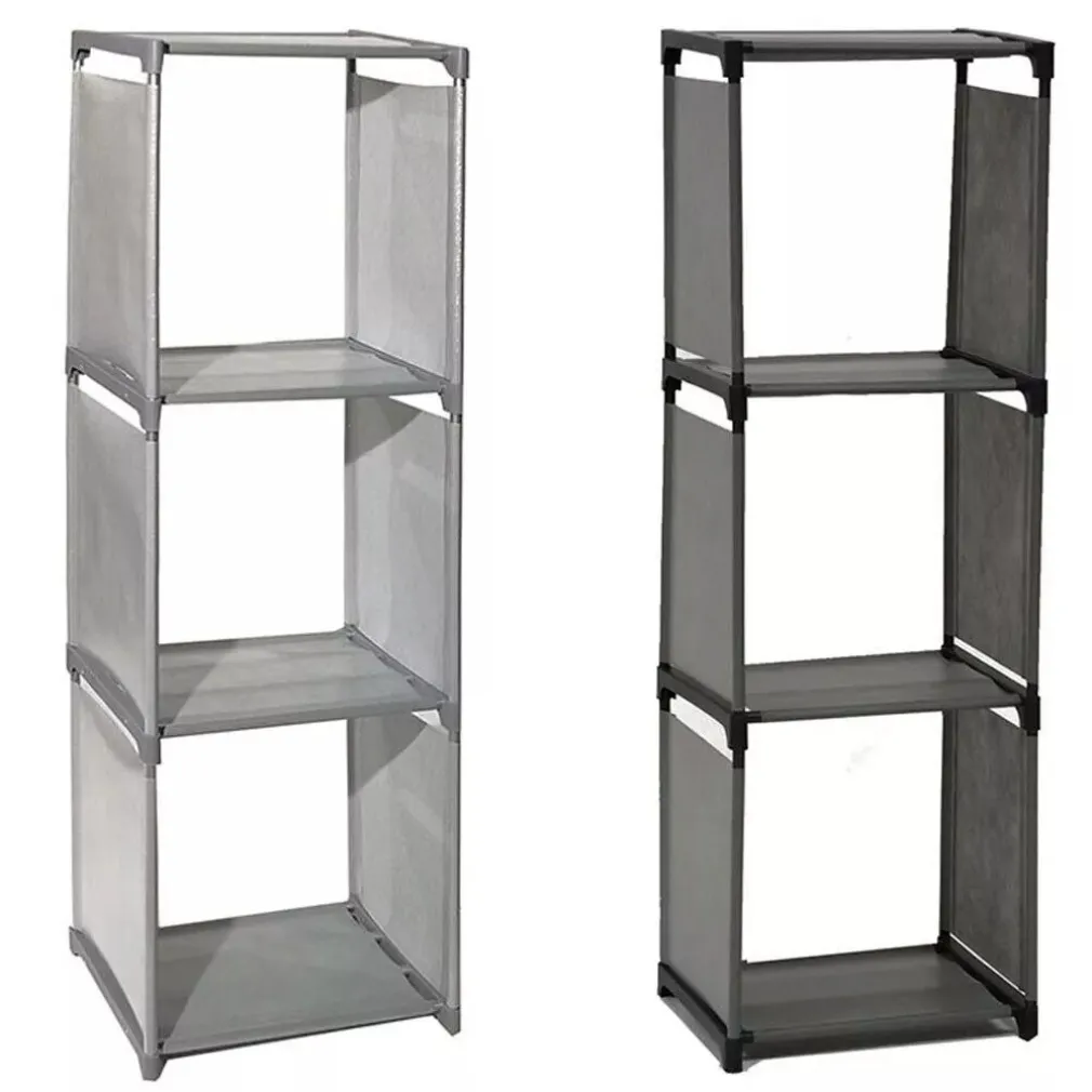 SCAFFALE MULTIUSO A 3 SCOMPARTI RIPIANI ARMADIO COMPONIBILE PER BUCATO MOBILE CASA BAGNO