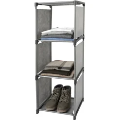 SCAFFALE MULTIUSO A 3 SCOMPARTI RIPIANI ARMADIO COMPONIBILE PER BUCATO MOBILE CASA BAGNO