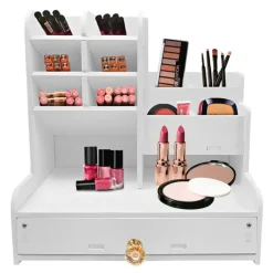 SCAFFALE ORGANIZER PORTAOGGETTI PER COSMETICI GIOIELLI TRUCCO PORTAGIOIE CON CASSETTO