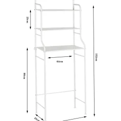 SCAFFALE SALVASPAZIO SOPRA LAVATRICE MENSOLE BAGNO 3 PIANI MOBILE LAVANDERIA 69078