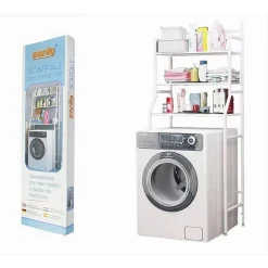 SCAFFALE SOPRA LAVATRICE SALVASPAZIO 3 MENSOLE RIPIANI IN METALLO ORGANIZER 59584