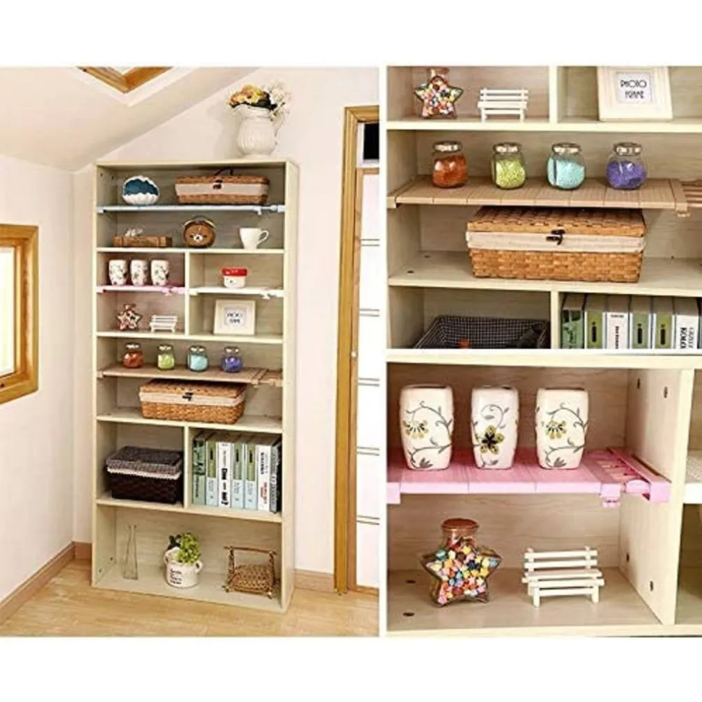 SCAFFALE TELESCOPICO PER ARMADIO REGOLABILE 42CM ALLUNGABILE DA 50-80 CM ACCIAIO