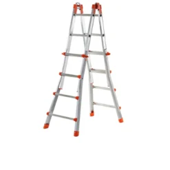 SCALA TELESCOPICA ALLUMINIO MAX 4.85 MT 4+4 GRADINI PIOLI MADE IN ITALY GIERRE
