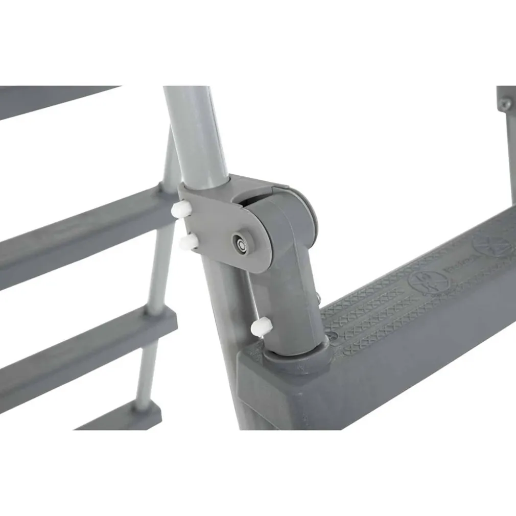 SCALETTA DI SICUREZZA PER PISCINE 132CM CON GRADINI IN PLASTICA TELAIO IN METALLO 58332