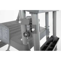 SCALETTA DI SICUREZZA PER PISCINE 132CM CON GRADINI IN PLASTICA TELAIO IN METALLO 58332