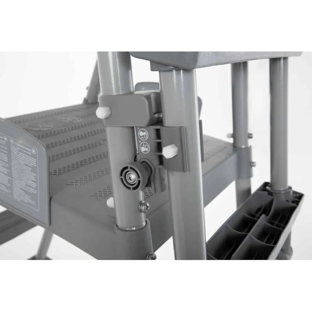 SCALETTA DI SICUREZZA PER PISCINE 132CM CON GRADINI IN PLASTICA TELAIO IN METALLO 58332