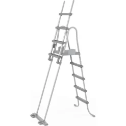 SCALETTA DI SICUREZZA PER PISCINE 132CM CON GRADINI IN PLASTICA TELAIO IN METALLO 58332