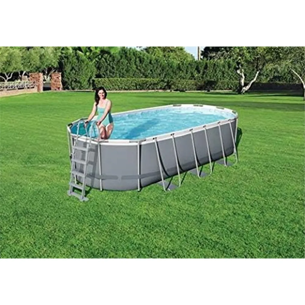 SCALETTA DI SICUREZZA PER PISCINE 122CM CON GRADINI IN PLASTICA TELAIO IN METALLO 58331