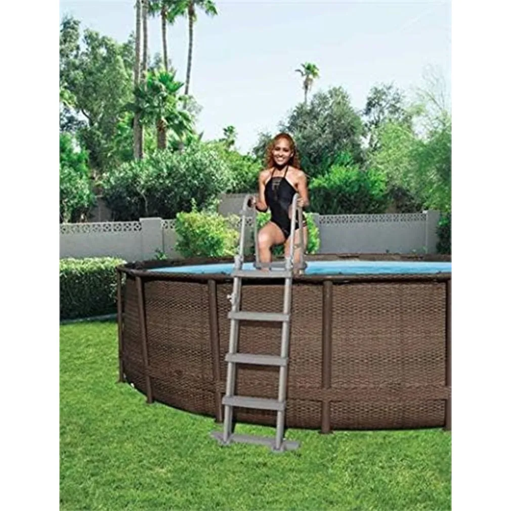 SCALETTA DI SICUREZZA PER PISCINE 122CM CON GRADINI IN PLASTICA TELAIO IN METALLO 58331