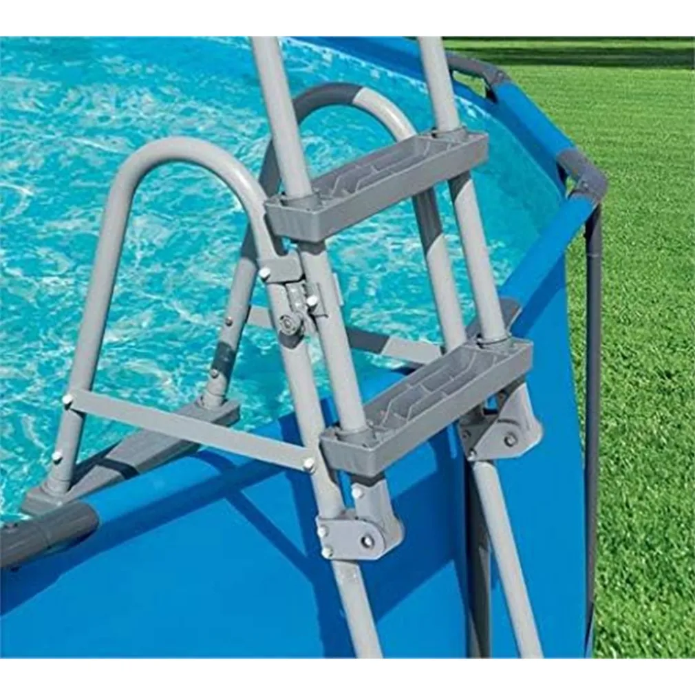 SCALETTA DI SICUREZZA PER PISCINE 122CM CON GRADINI IN PLASTICA TELAIO IN METALLO 58331