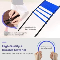 SCALETTA PER ALLENAMENTO 6 METRI AGILITY LADDER TRAINING REGOLABILE CON CUSTODIA