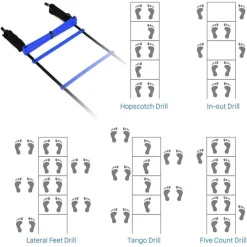 SCALETTA PER ALLENAMENTO 6 METRI AGILITY LADDER TRAINING REGOLABILE CON CUSTODIA