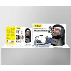 SCANNER BARCODE LETTORE DI CODICI A BARRE QR CODE 1D 2D USB DA TAVOLO Q-SM50