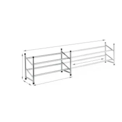 SCARPIERA 12 PAIA SCARPE SALVASPAZIO IN METALLO ESTENSIBILE 2 RIPIANI IMPILABILE