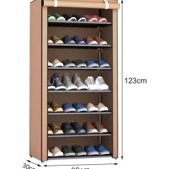 SCARPIERA ARMADIO SALVASPAZIO 60X30X122CM SCARPE RIVESTIMENTO TESSUTO CHIUSURA