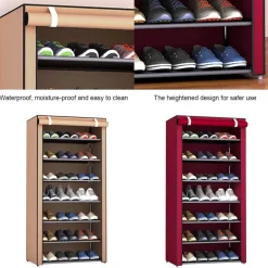 SCARPIERA ARMADIO SALVASPAZIO 60X30X122CM SCARPE RIVESTIMENTO TESSUTO CHIUSURA