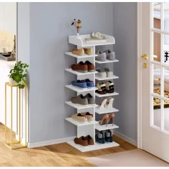 SCARPIERA CON 12 RIPIANI SALVASPAZIO CON MENSOLA PORTAOGGETTI MOBILETTO INGRESSO IN LEGNO