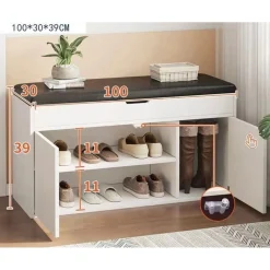 SCARPIERA DA INGRESSO CASSAPANCA PORTASCARPE 100 X 30 X 39 CM MULTIFUNZIONE